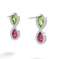 Peridot Infinity 14K White Gold earrings E5050