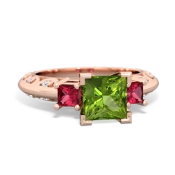 Peridot Eternal Embrace Engagement 14K Rose Gold ring C2001