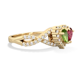 Peridot Diamond Twist 'One Heart' 14K Yellow Gold ring R2640HRT