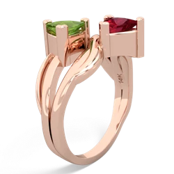 Peridot Split Band Swirl 14K Rose Gold ring R2341