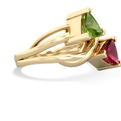 Peridot Split Band Swirl 14K Yellow Gold ring R2341