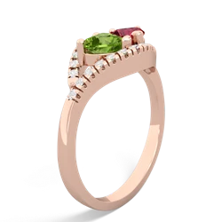 Peridot Mother And Child 14K Rose Gold ring R3010