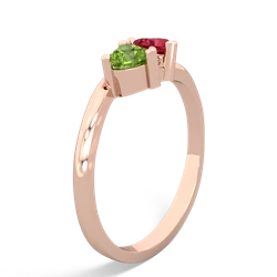 Peridot Sweethearts 14K Rose Gold ring R5260