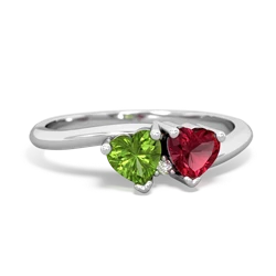 Peridot Sweethearts 14K White Gold ring R5260