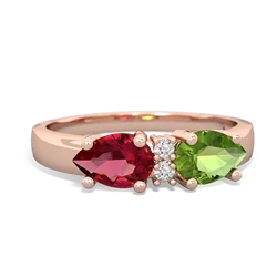 Peridot Pear Bowtie 14K Rose Gold ring R0865