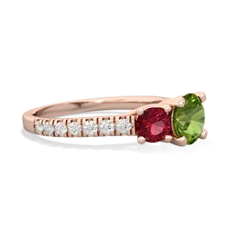 Peridot Pave Trellis 14K Rose Gold ring R5500