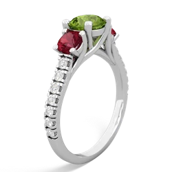 Peridot Pave Trellis 14K White Gold ring R5500