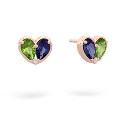 Peridot 'Our Heart' 14K Rose Gold earrings E5072