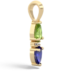 Peridot Bowtie Drop 14K Yellow Gold pendant P0865