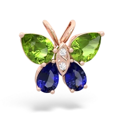 Peridot Butterfly 14K Rose Gold pendant P2215