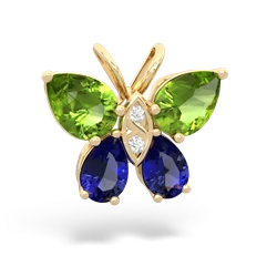 Peridot Butterfly 14K Yellow Gold pendant P2215