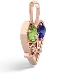 Peridot Celtic Trinity Heart 14K Rose Gold pendant P5331