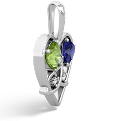 Peridot Celtic Trinity Heart 14K White Gold pendant P5331