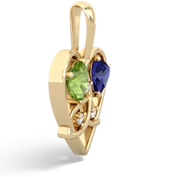 Peridot Celtic Trinity Heart 14K Yellow Gold pendant P5331