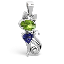 Peridot Kitten 14K White Gold pendant P5780