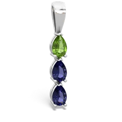 Peridot Dew Drops 14K White Gold pendant P2251