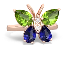 Peridot Butterfly 14K Rose Gold ring R2215