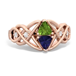 Peridot Keepsake Celtic Knot 14K Rose Gold ring R5300