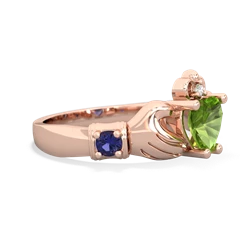 Peridot Claddagh Keepsake 14K Rose Gold ring R5245