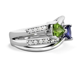 Peridot Bowtie 14K White Gold ring R2360