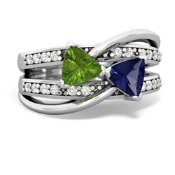 Peridot Bowtie 14K White Gold ring R2360