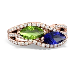 Peridot Diamond Rivers 14K Rose Gold ring R3070