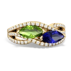 Peridot Diamond Rivers 14K Yellow Gold ring R3070