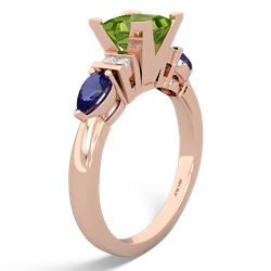 Peridot 6Mm Princess Eternal Embrace Engagement 14K Rose Gold ring C2002