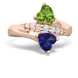 Peridot Heart To Heart 14K Rose Gold ring R2064