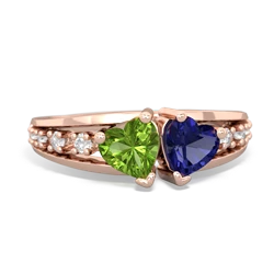 Peridot Heart To Heart 14K Rose Gold ring R3342