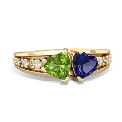 Peridot Heart To Heart 14K Yellow Gold ring R3342