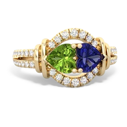 Peridot Art-Deco Keepsake 14K Yellow Gold ring R5630