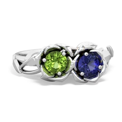 Peridot Rose Garden 14K White Gold ring R5510