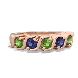 Peridot Anniversary Band 14K Rose Gold ring R2089