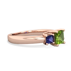 Peridot Three Stone Trellis 14K Rose Gold ring R4015