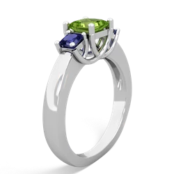 Peridot Three Stone Trellis 14K White Gold ring R4015