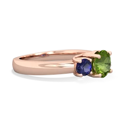 Peridot Three Stone Round Trellis 14K Rose Gold ring R4018