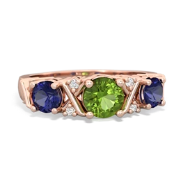 Peridot Hugs And Kisses 14K Rose Gold ring R5016