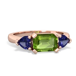 Peridot Three Stone 14K Rose Gold ring R5235