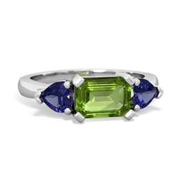 Peridot Three Stone 14K White Gold ring R5235