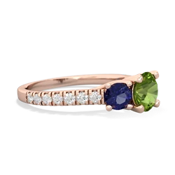 Peridot Pave Trellis 14K Rose Gold ring R5500