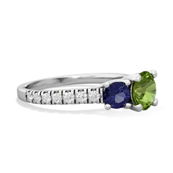 Peridot Pave Trellis 14K White Gold ring R5500