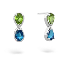 Peridot Infinity 14K White Gold earrings E5050