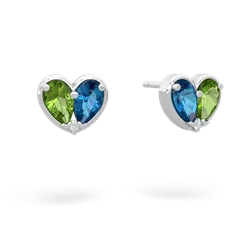 Peridot 'Our Heart' 14K White Gold earrings E5072