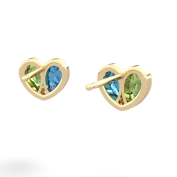 Peridot 'Our Heart' 14K Yellow Gold earrings E5072