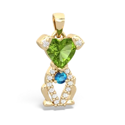 Peridot Puppy Love 14K Yellow Gold pendant P5800