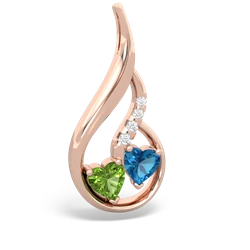 Peridot Keepsake Curves 14K Rose Gold pendant P5450