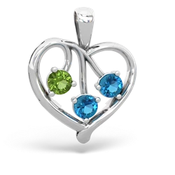 Peridot Glowing Heart 14K White Gold pendant P2233