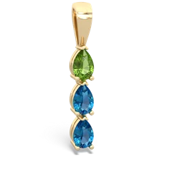 Peridot Dew Drops 14K Yellow Gold pendant P2251