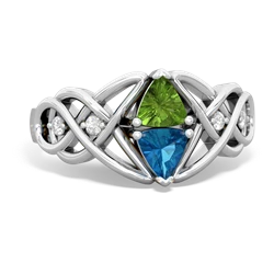 Peridot Keepsake Celtic Knot 14K White Gold ring R5300